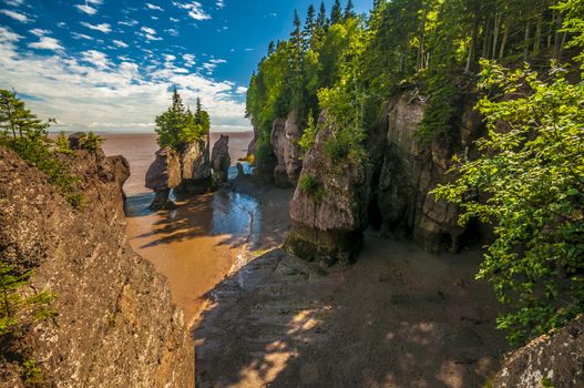 Geological tourist site of Hopewell Rocks in New Brunswick Canada