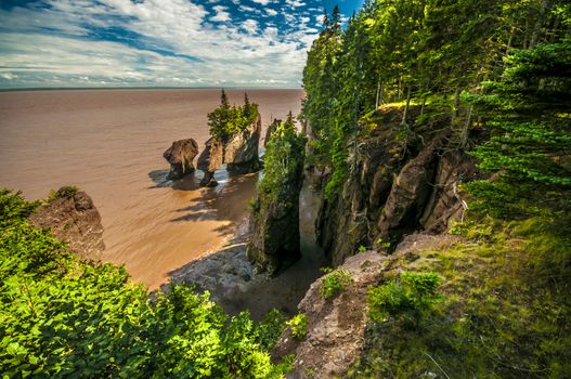 Geological tourist site of Hopewell Rocks in New Brunswick Canada