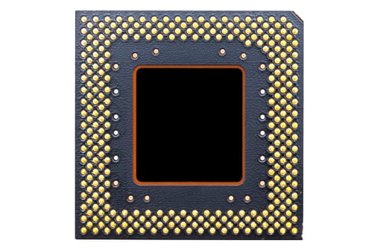 Computer processor on white background