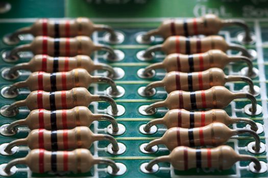 Close up shot for a circuit Board with dust before repairing