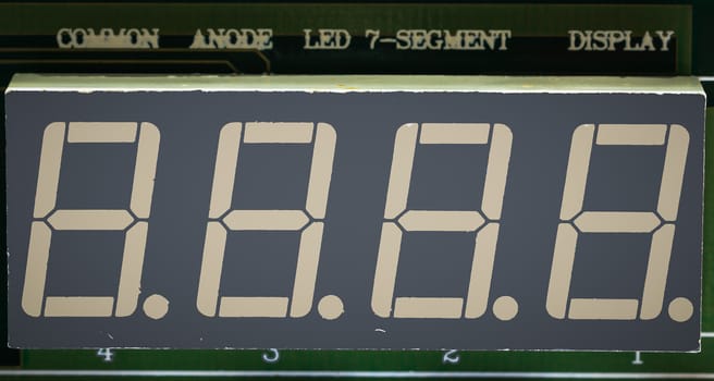 seven segment LED(light-emitting diode) on the circuit board