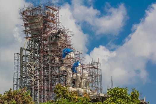 Construction of a new buddha statue  at temple in Phetchabun  province, Thailand