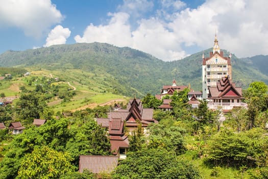 Point view of Phasornkaew temple in Phetchabun  province, Thailand