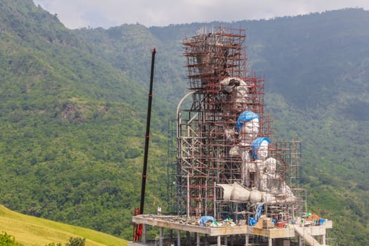 Construction of a new buddha statue  at temple in Phetchabun  province, Thailand