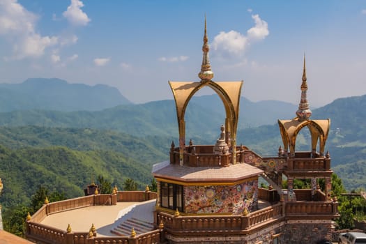 Point view of Phasornkaew temple in Phetchabun  province, Thailand