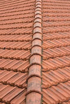 
corner of a tiled roof




