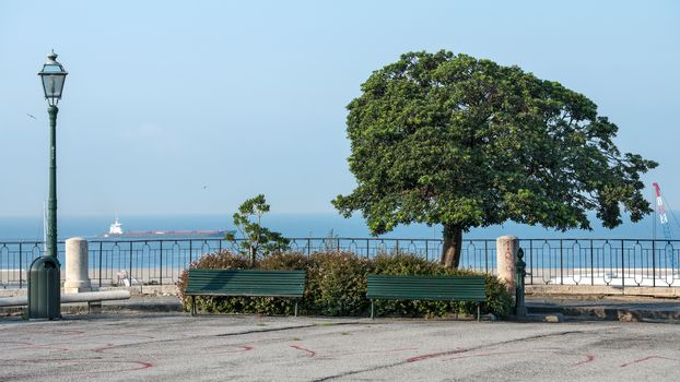 square overlooking the port of Genoa near the "Fair of the Sea"