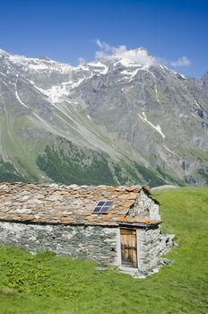 house of stone in Aosta valley Italy