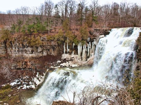 waterfalls in winter