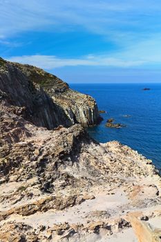 cliff in San Pietro island, Carloforte, Sardinia, Italy