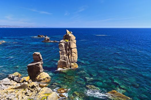 Le Colonne - cliff in San Pietro Island, Sardinia, Italy