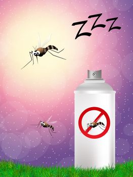 illustration of mosquito spray