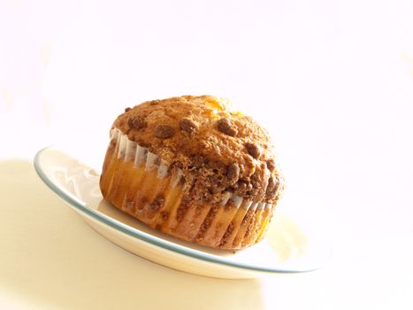 coffee cake cinnamon muffin with white background