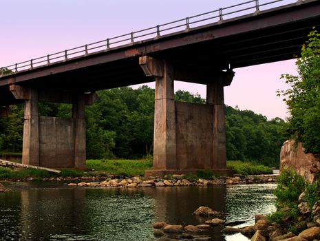 bridge over moose river in the adirondacks of upstate new york