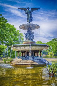 Bethesda Fountain on a sunny day, Central Park, New York