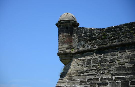 Sentry lookout tower Castillo de San Marcos fort in Florida