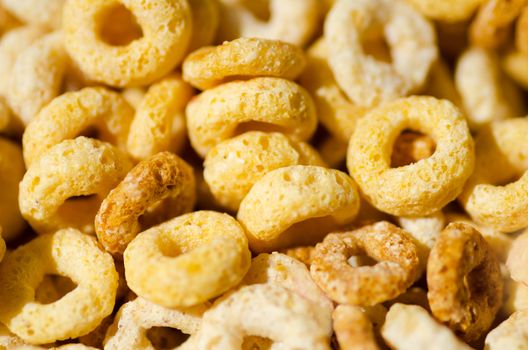 Golden Cereals grains close up. Selective focus.