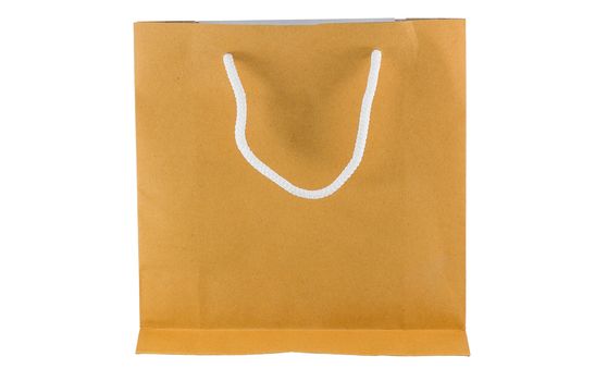 brown paper bag on white background isolated