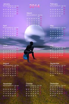 calendar 2014 and meditation