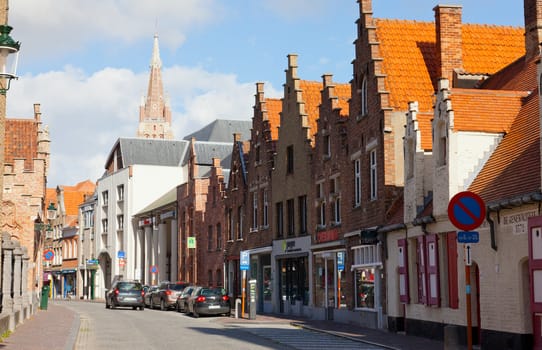 BELGIUM, BRUGES - SEPTEMBER 29: Tourists in Bruges, Belgium, 29.09.1012. Bruges - the main town of the Belgian province the Western Flanders. One of the most picturesque cities of Europe.