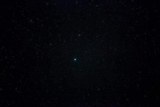 A wide field astrophotographic image showing real stars and the brightest of them all, Vega
