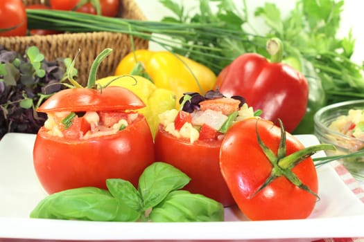 Tomatoes stuffed with fresh summer salad