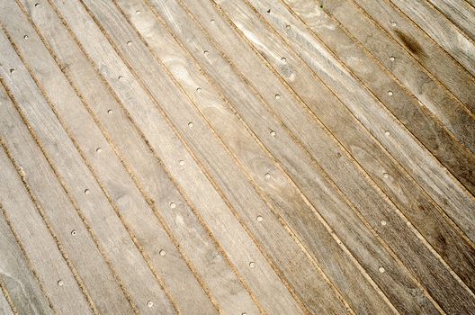 Wooden Boardwalk Background, Weathered and rough textured