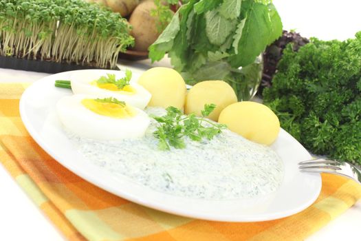 Frankfurt green sauce with eggs and potatoes