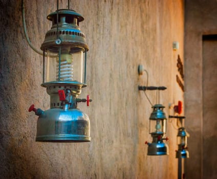 Arab street lanterns in the city of Dubai in the United Arab Emirates