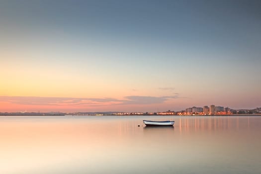 Winter sunset on the Tejo river.