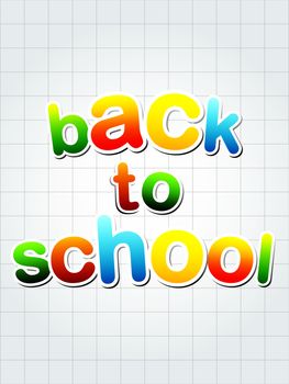 back to school - color letters over squared sheet of paper