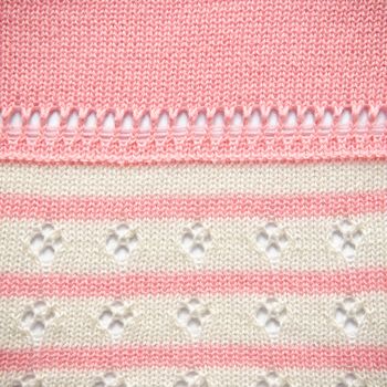 Pink and White Knit Fabric Texture Background