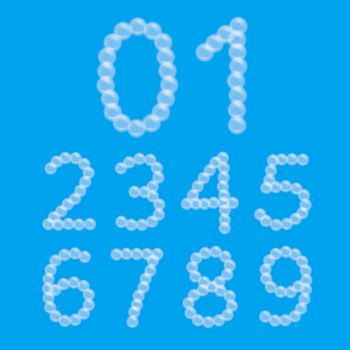 Set of Foam Bubble Numbers 0-9