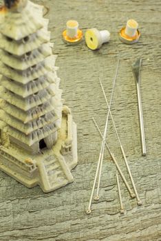 acupuncture needles and moxibustion cones