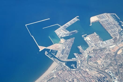 Aerial view on the sea coastline
