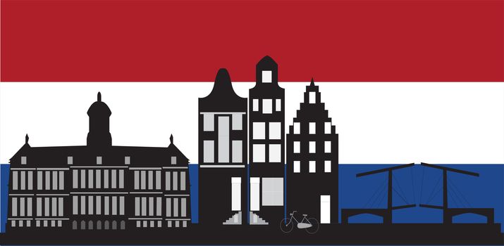 Amsterdam skyline in Holland
