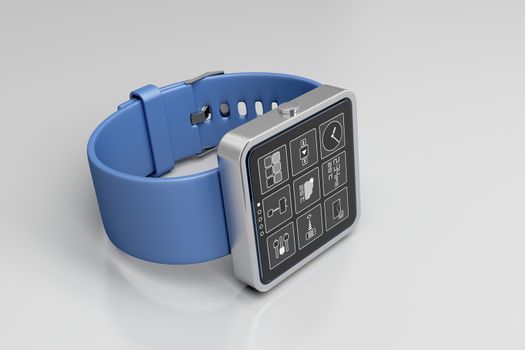 Smartwatch on glossy gray background