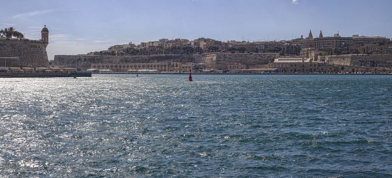 A detail of the Grand Harbour as seen from Vittoriosa.