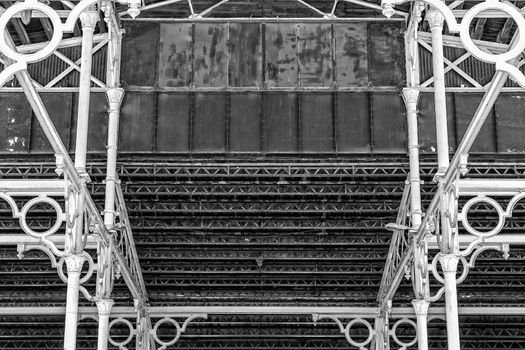 Detail shot of the metal roofing at the Old Market in Valletta, Malta