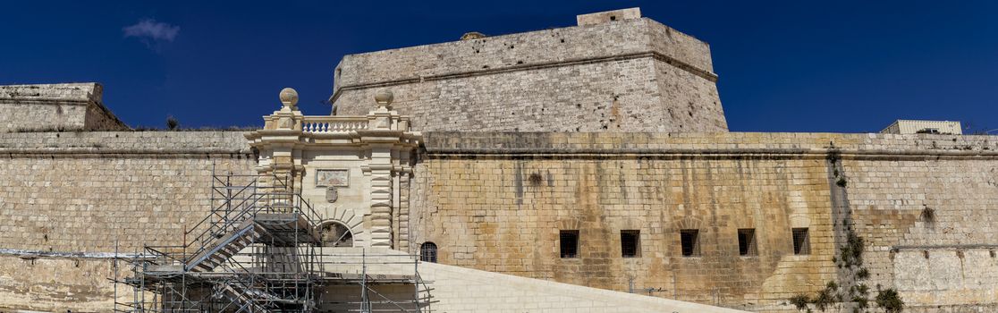Restoration works being carried out at Fort St. Angelo in Vittoriosa, Malta