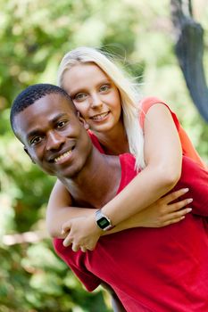 young couple in love summertime fun happiness romance outdoor colorful