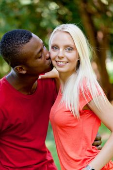 young couple in love summertime fun happiness romance outdoor colorful