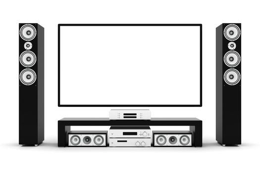 modern home theater on a white background