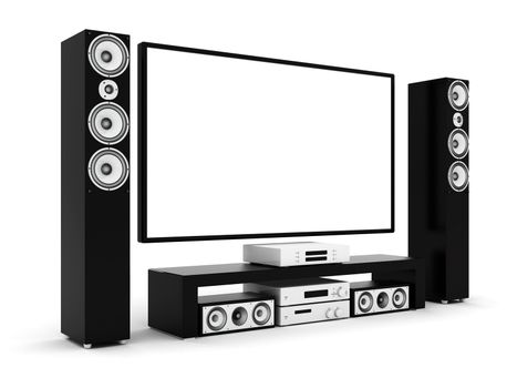 modern home theater on a white background
