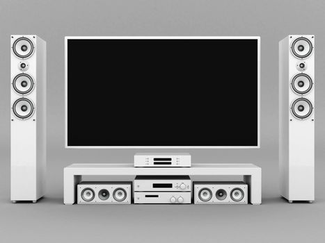 modern home theater on a gray background