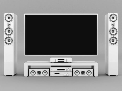 modern home theater on a gray background
