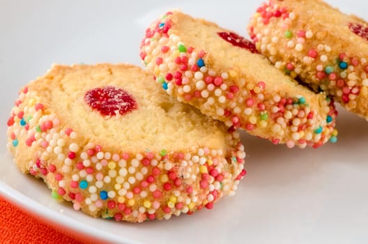 French multi-colored biscuits. Paris. France.