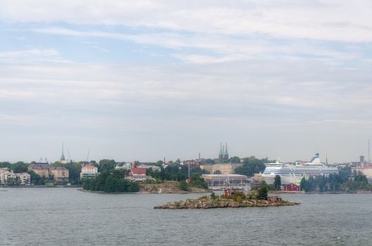 Islands in the Baltic Sea near Helsinki in Finland