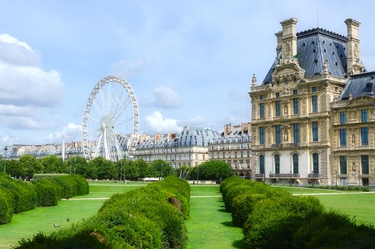 Tuileries garden side, Paris, France