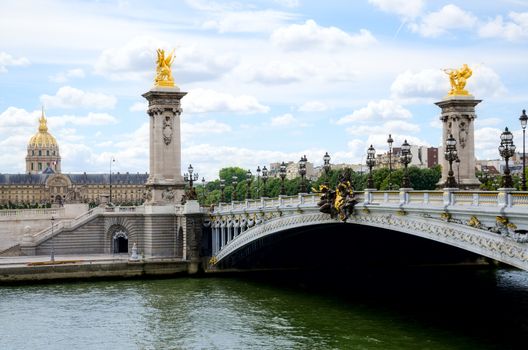 Alexander 3 bridge in Paris. France.